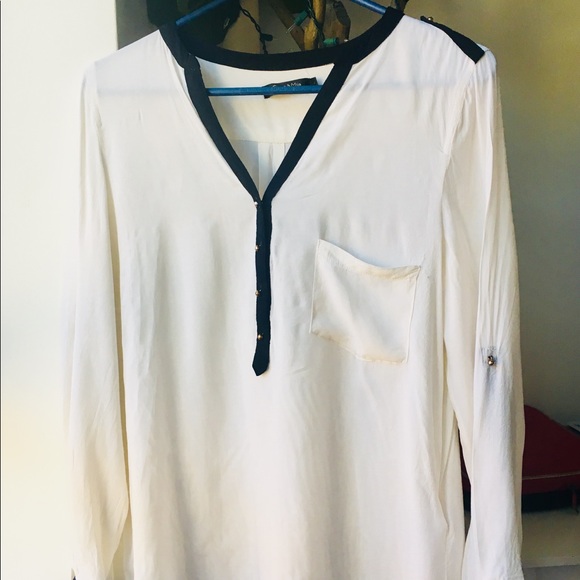 •From PARIS• GRACE & MILA White/Black Blouse - Picture 1 of 7